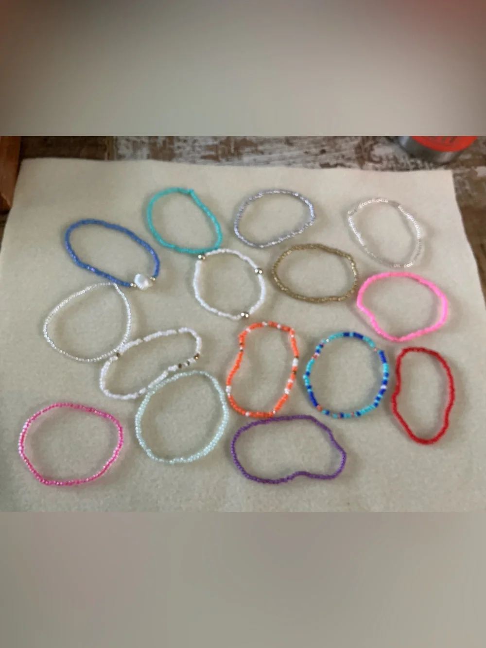 Assorted Kids Beaded Stretch Bracelets - Pink, Blue, Purple & More